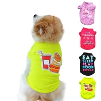 pet dog cotton t shirt for small dogs puppy pullover vest costume sleeveless short sleeve clothes sweatshirt