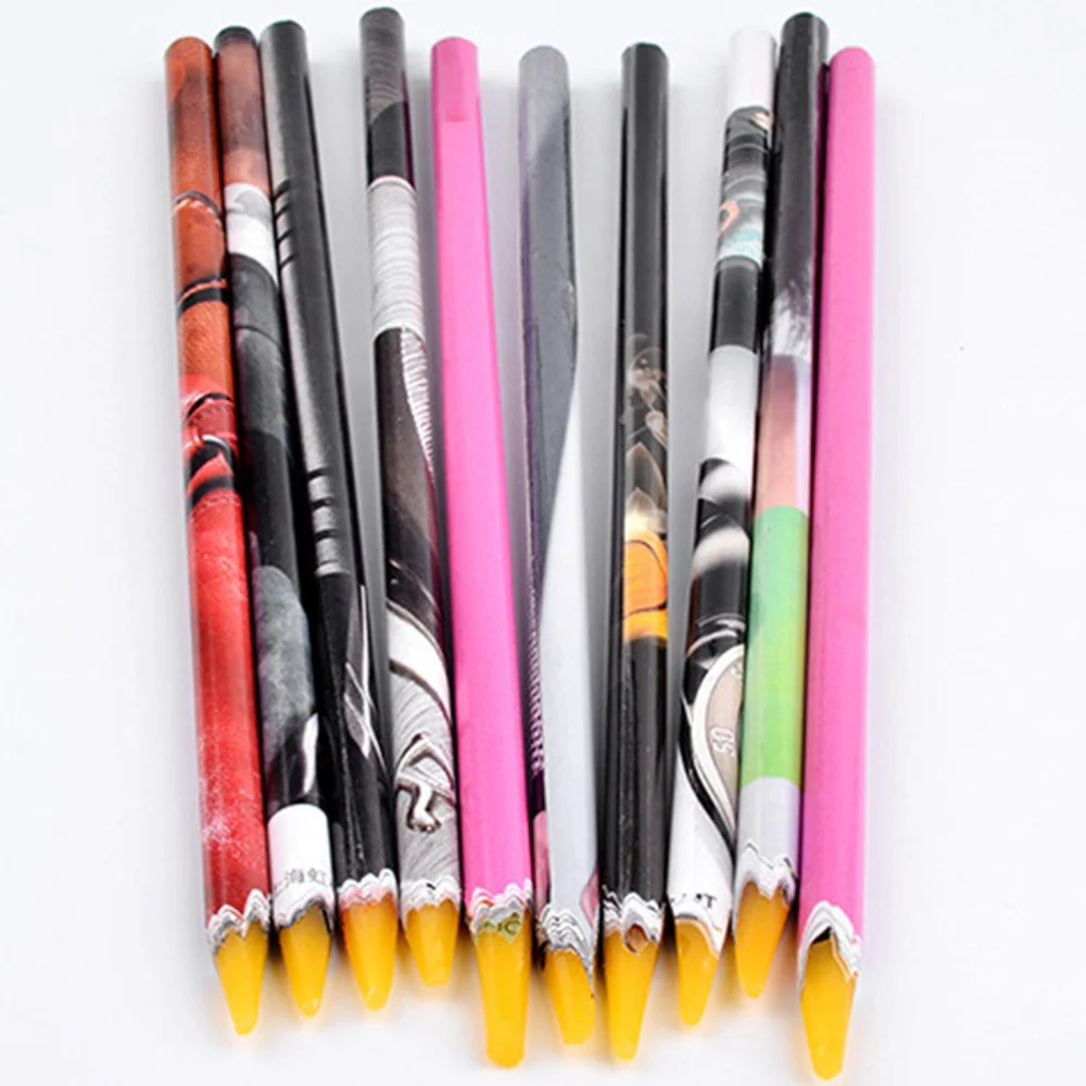

10Pcs Wax Pencil Rhinestone Pickup Tool Nail Jewel Gems Crystals Studs Picker