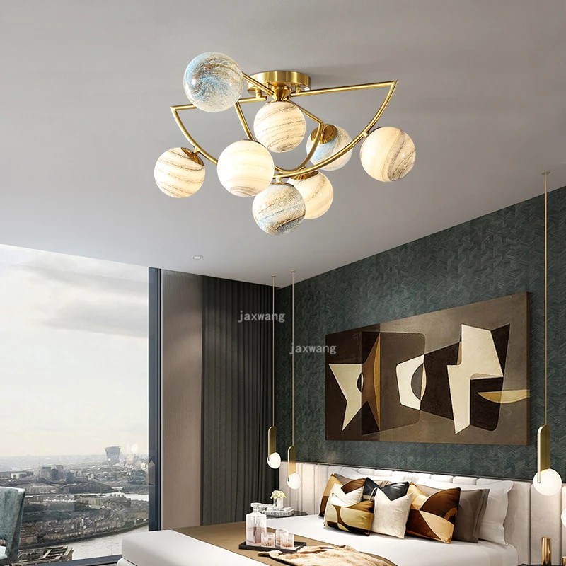 Light Luxury LED Glass Hanging Lamps Nordic Magic Bean Restaurant Chandeliers Modern Decor Living Room Chandelier Lighting | Освещение