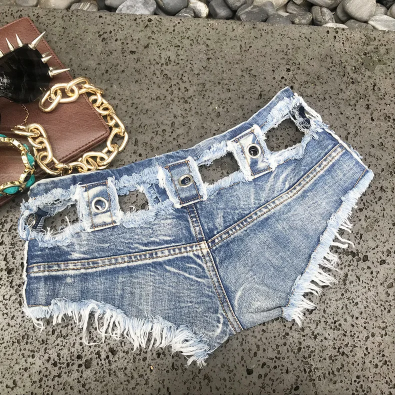 

New Sexy Low Waist Hole Women's Ripped Denim Jean Shorts Clubwear