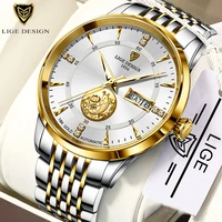 lige men automatic mechanical watches luxury brand business wrist watch tungsten steel waterproof men fashion clock reloj hombre