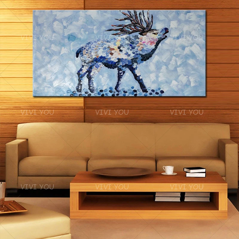 

100% Handmade Elk Oil Painting Canvas Art Paint Home Decor Wall Art Pictures For Living Room Unframed