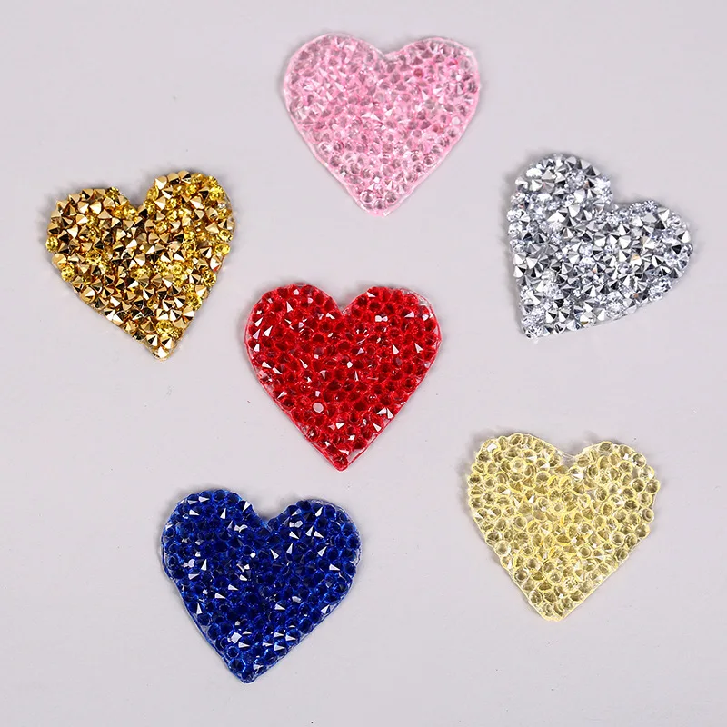 

ZOTOONE Rhinestone Cute Heart Patch for Clothing Embroidery Patches with Glue for Diy Jacket Clothes Iron on Stickers Applique