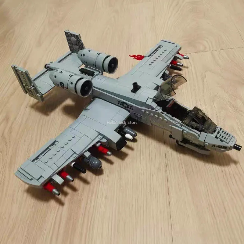 Thunderbolt II A10 истребитель самолёт строительные блоки 3D модель Военная серия Кирпичи