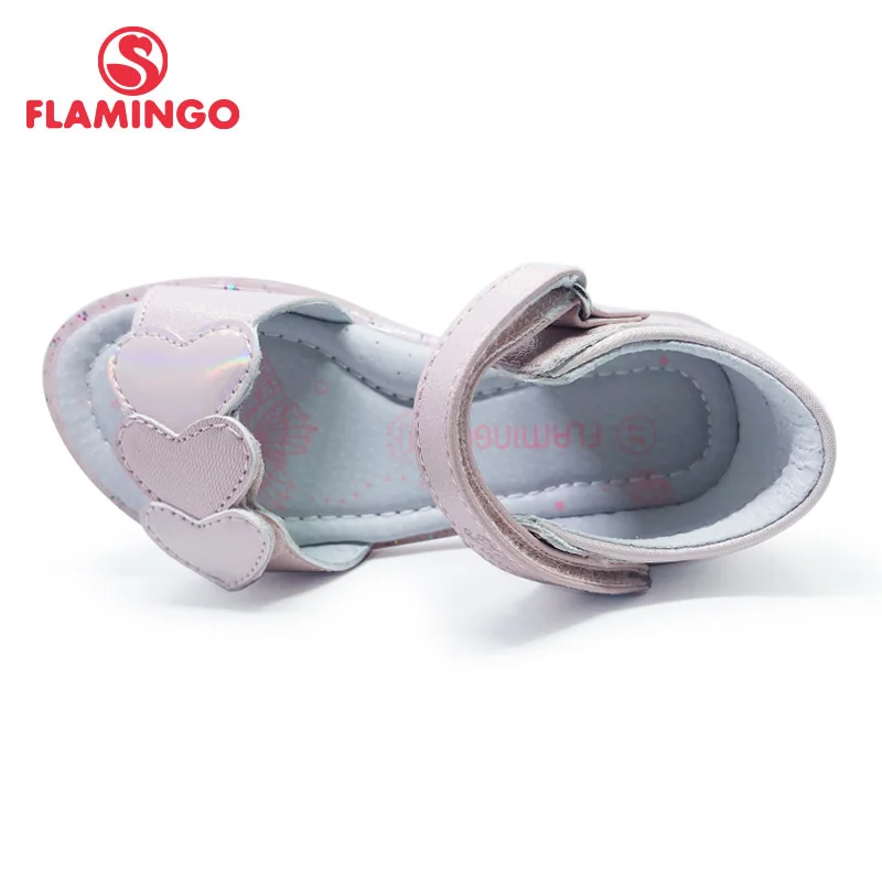 Летние детские туфли с липучкой и петлей FLAMINGO 2021 повседневные для принцесс