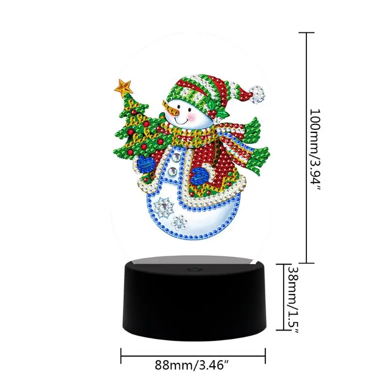 

snowman DIY LED Diamond Painting Night Light Cartoon Animals Special lamp