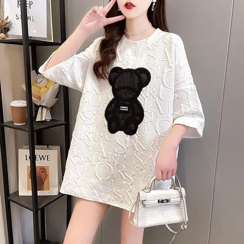 Новинка весна-лето 2021 футболка с коротким рукавом женское студенческое длинное