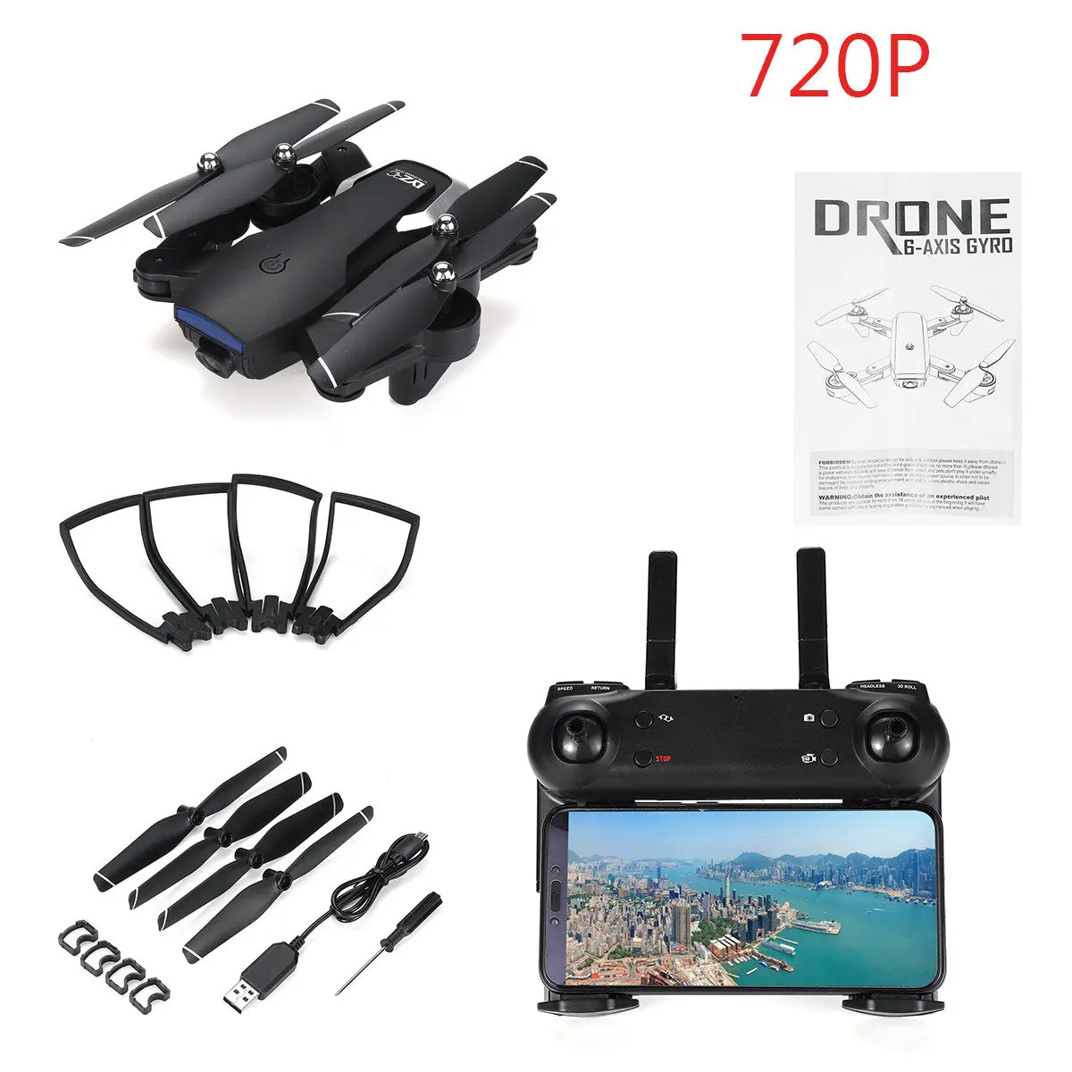 2,4G L107 1080P двойная Wifi камера s Drone 120M RC Drone gps полная широкоугольная камера приложение жестовая съемка смарт-контроль RC Drone - Цвет: 720P black