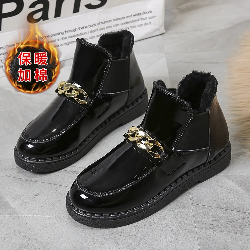 

Women's Platform Square Heel Ankle Boots Chelsea Boots Round Toe Botines De Mujer Sexy Women's Boots Winter Plus Cotton Style