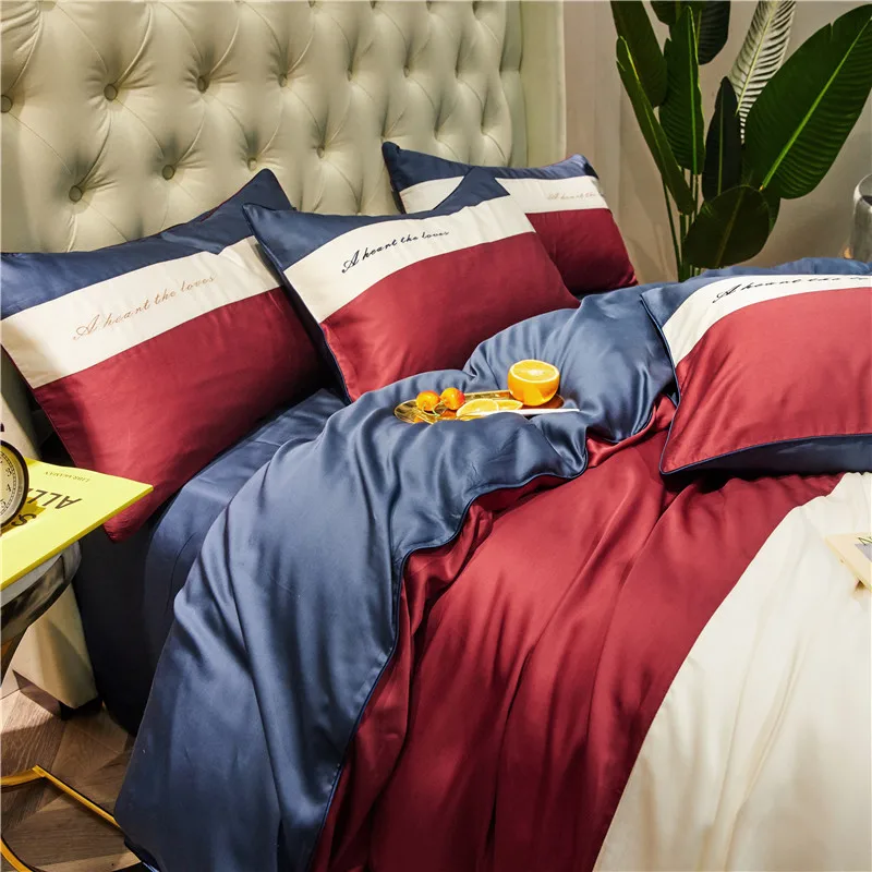 Роскошный набор постельного белья из тенселя пододеяльник простыня наволочка