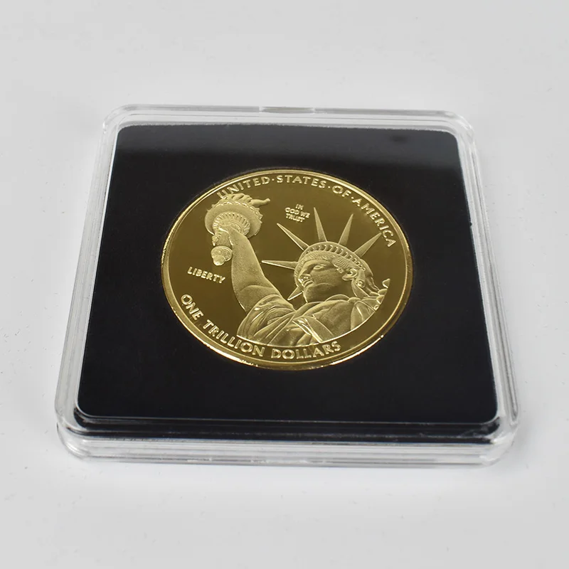 

Hot Queen Elizabeth II gold doge coin Bit Coin BTC Litecoin Eth XRP Ripple with transparent Acrylic Packaging for Collection