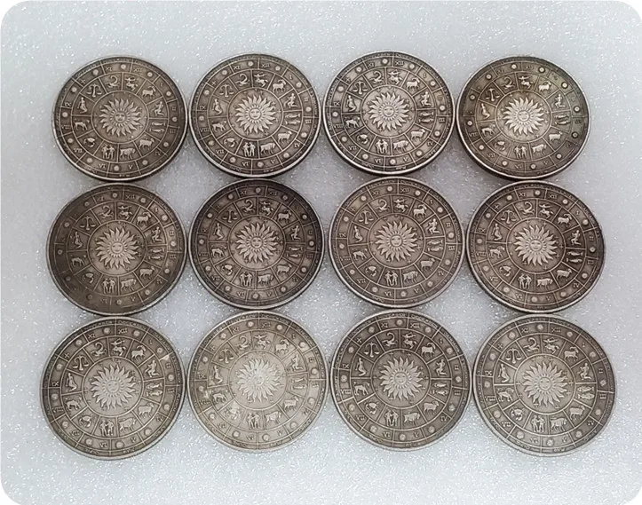 Коллекционная монета из 12 созвездия зодиака набор оригинальных монет для вызова
