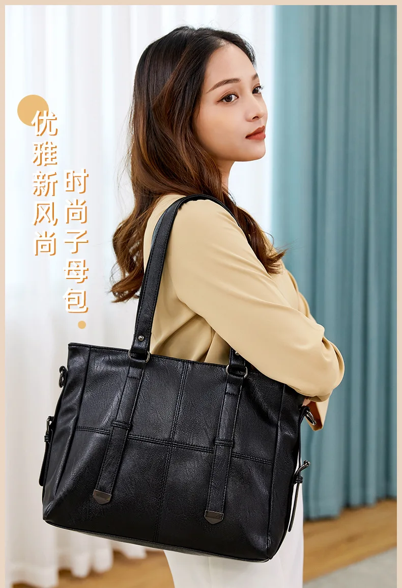 

2021 New European and American Trend Large Capacity Soft Pitot Bun Mother Bag Single Shoulder Messenger Bag