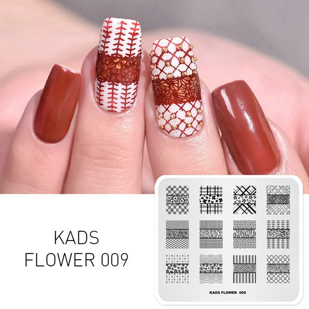 FLOWER 009 KADS стемпинг 32 дизайн для выбора 1 шт. Новое поступлени пластины для стемпинга штамп для стемпинга стемпинг для ногтей штамп для ногтей трафарет для ногтей Рождество цветы Хэллоуин мода стиль для маникюра - Цвет: FLOWER 009