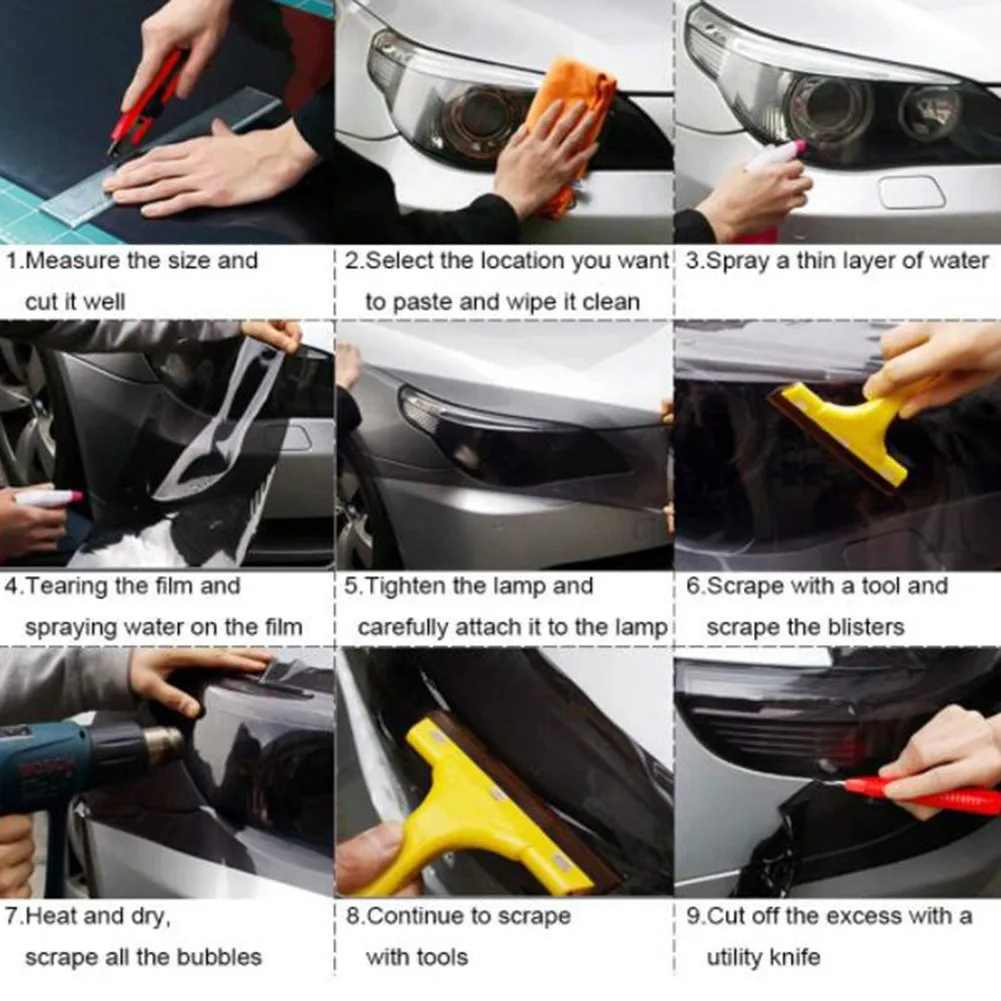 

Decor Car Headlight Film Film Cover 0.2mm Foil Vinyl Non-color-fading PET