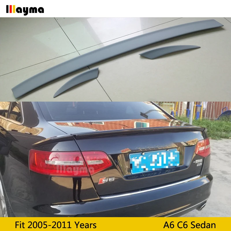 ABT Стиль полиуретановый задний спойлер для багажника Audi A6 C6 Седан 2005 2011 года