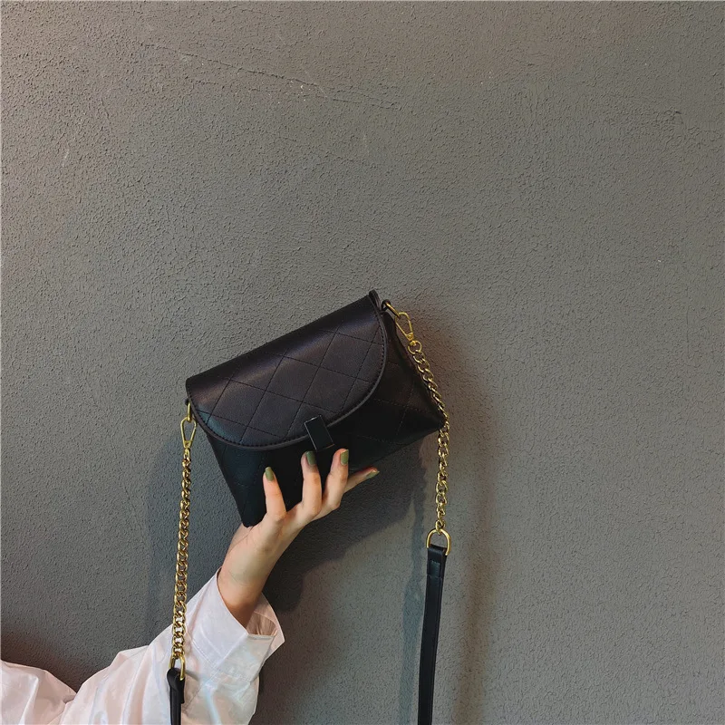 

2020 New Fashion Korean Messenger Bag Western Style Diamond Pattern Diamond Check Chains Bag