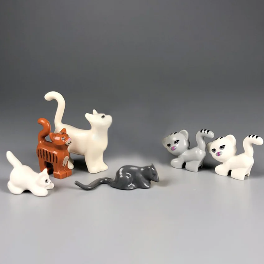 5 шт./компл. MOC аксессуары для животных зоопарк домашняя кошка строительные блоки