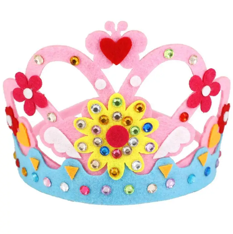 1 Pink Blue Нетканая корона с алмазами, креативные узоры с днем рождения для детского сада, художественные детские игрушки вечерние украшения, подарок GYH - Цвет: 1 Pink Blue