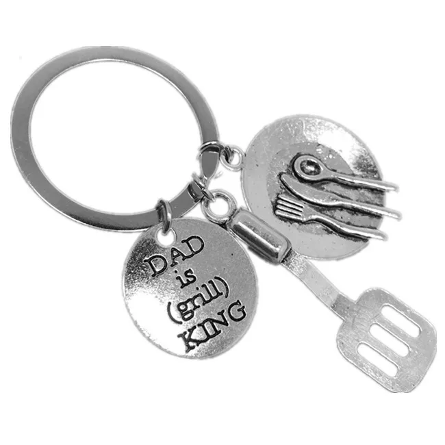 Горячие Ретро столовые приборы Лопата папа гриль король буквенный ярлык Шарм