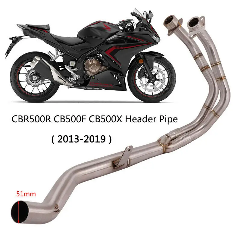 

51mm Exhaust Pipe For Honda CBR500 CBR500R CB500X CB500F 2013-2019 Motorcycle Full System Front Mid Link Connect Tube Pipe