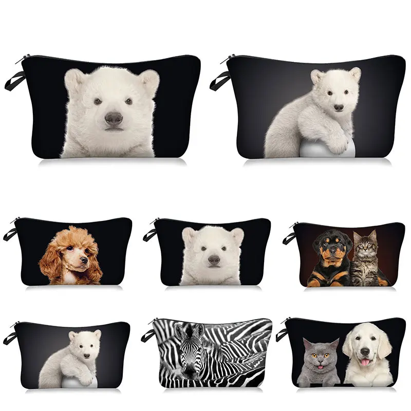 

Toiletry Tool Makeup Bag Case Cosmetic Cartoon Bag Cat and Mouse Animal Printing Organizer Bag Travel Case Cute Polyester Pouch
