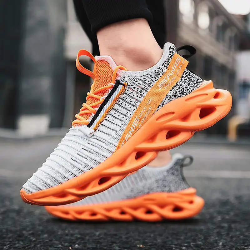 

High Quality Fashion Twist Sole Running Shoes Flying Woven Breathable Mens Shoes Personality Wild Comfortable Casual Sport Shoes
