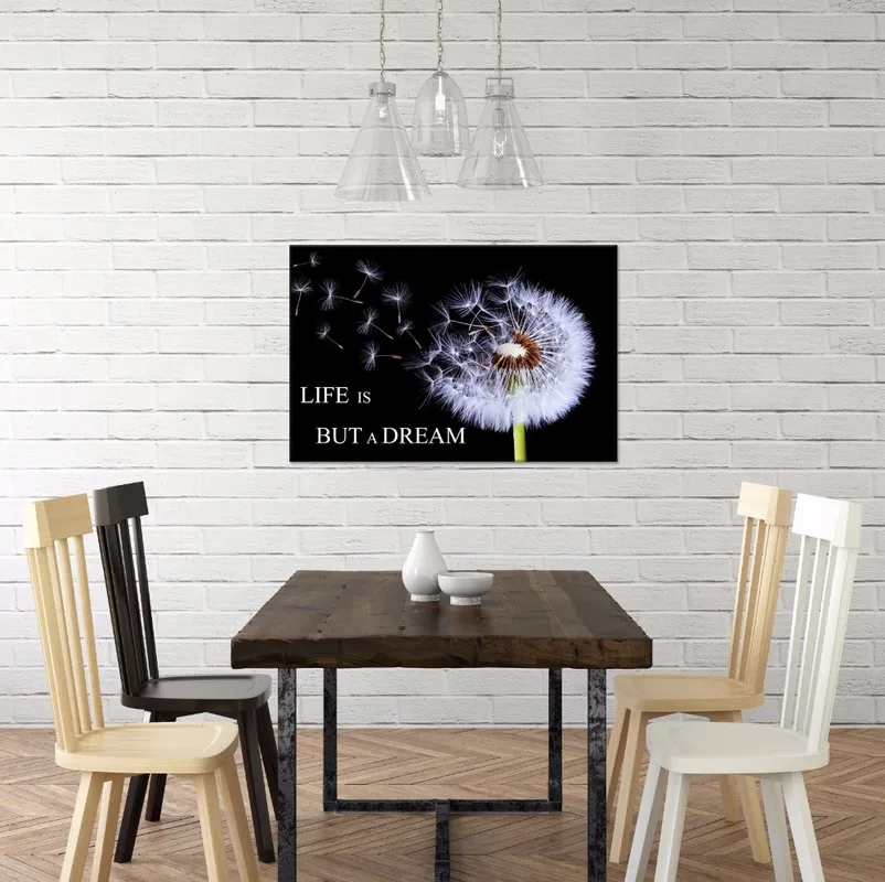 Плакат с летающим одуванчиком настенная Картина на холсте 1 шт. картина Life Is But A