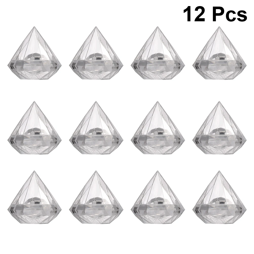 

12pcs Candy Box Cartoon Diamond Shaped Creative Wedding Adorable Candy Box Gift Holder Sweet Case