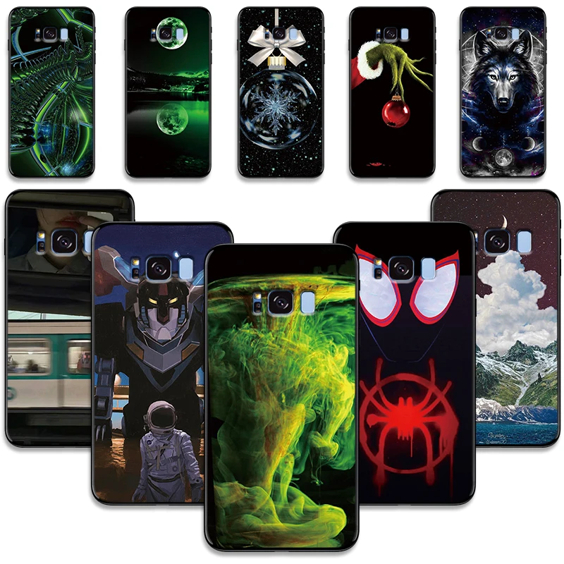 Силиконовый чехол для телефона samsung S8 S9 Plus s S8Plus S9plus полностью 360 защитный черный с