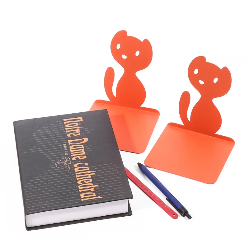 Настольный книжный шкаф в виде кошки простой оранжевого цвета милый с напольным