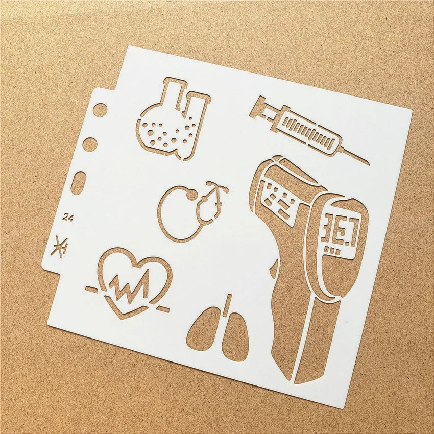 Здоровый 13*14 см скрап трафареты спрей пластичной прессформы щит форма для