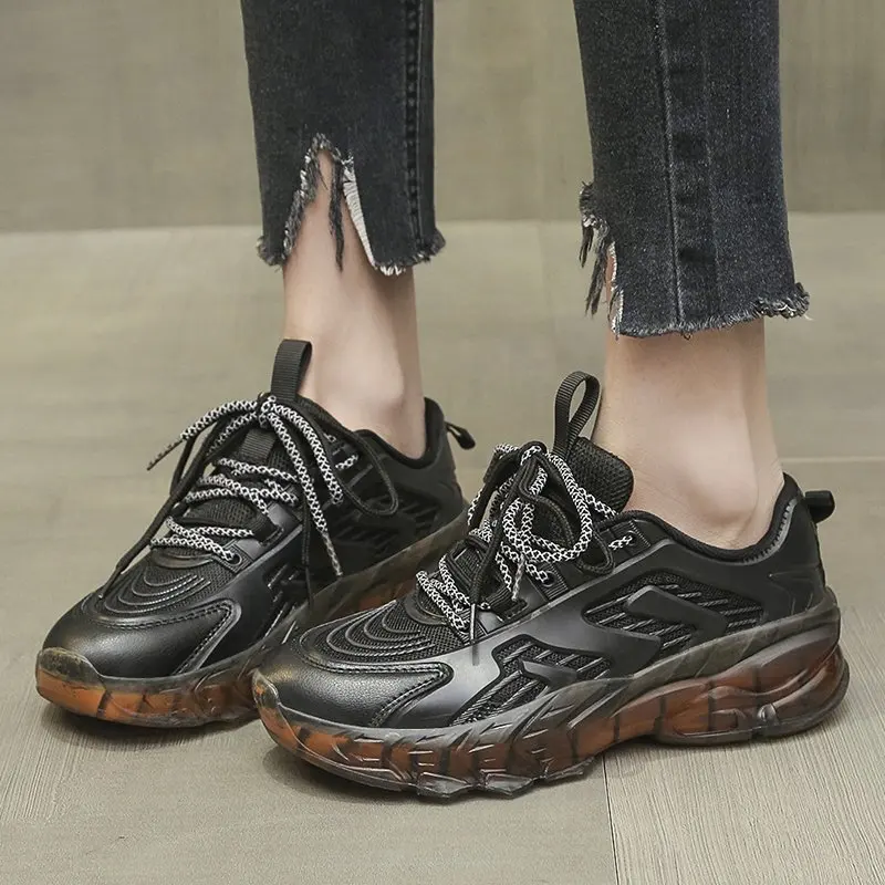 

Platform Sneakers Women Casual Sports Shoe Non-Slip Spirng Autumn Lace Up Breathable Flat Tennis Shoes Female Fashion Zapatillas