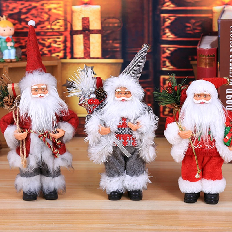 

Christmas Decorations Santa Claus Dolls Standing Christmas Figurine Holiday Decoration Ornaments Layout Window Decoration Fw24