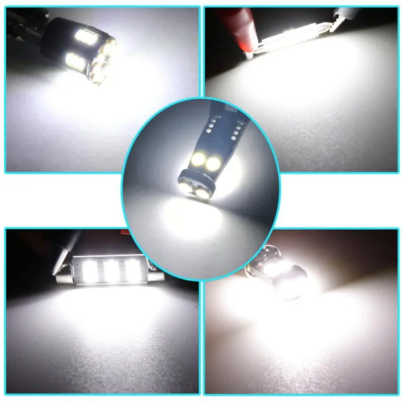 

23PCS T10 Led W5W Led Bulbs 168 194 6000K White Signal Lamp Dome Reading License Plate Light Car Interior Lights Auto 12V
