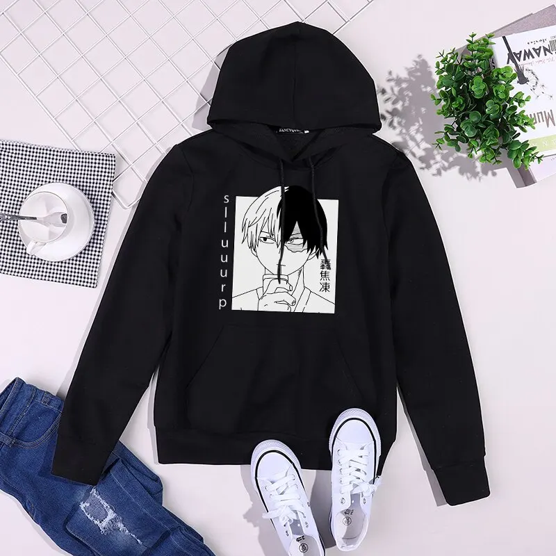 

My Hero Academia Cartoon Sweatshirt For Women 2020 New Autumn Loose Hooded Pullovers Oversize Sweatshirt Hip Hip Punk Top