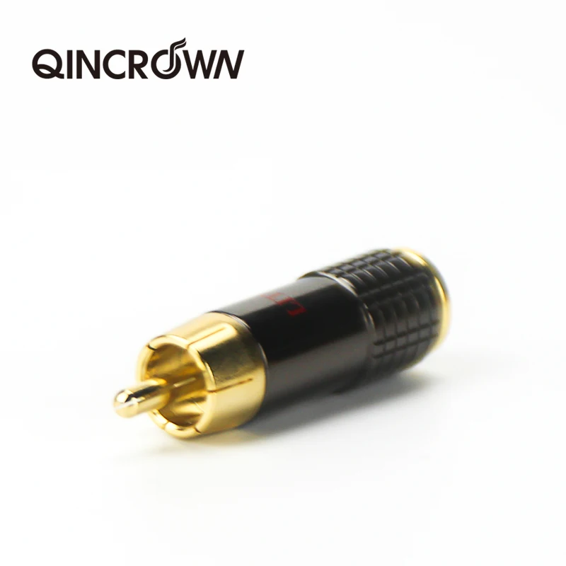 QINCROWN 4 шт./лот сделай сам RCA разъем HIFI позолоченный штекер аудио для аудиокабеля