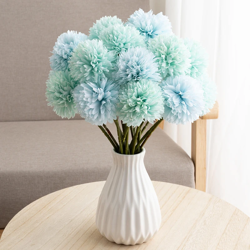 

5 Pieces Artificial Flowers Chrysanthemum Ball Bouquet Holiday Gift Wedding Party Supplies Home Plant Interior Decoration
