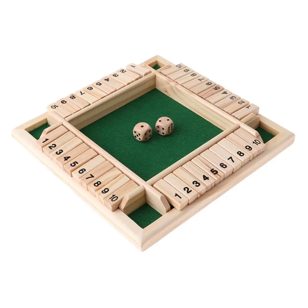 

Wooden 4 Sided 10 Number Shut The Box Dice Board Game Table Board Games For Kids Adults