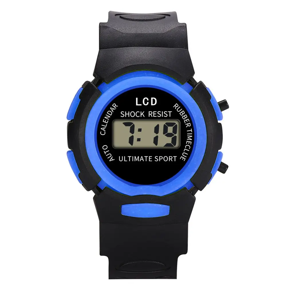 Reloj Digital multicolor para ni&ntilde;os, pulsera electr&oacute;nica multifunci&oacute;n con luz LED, resistente al agua, ideal para regalo-3