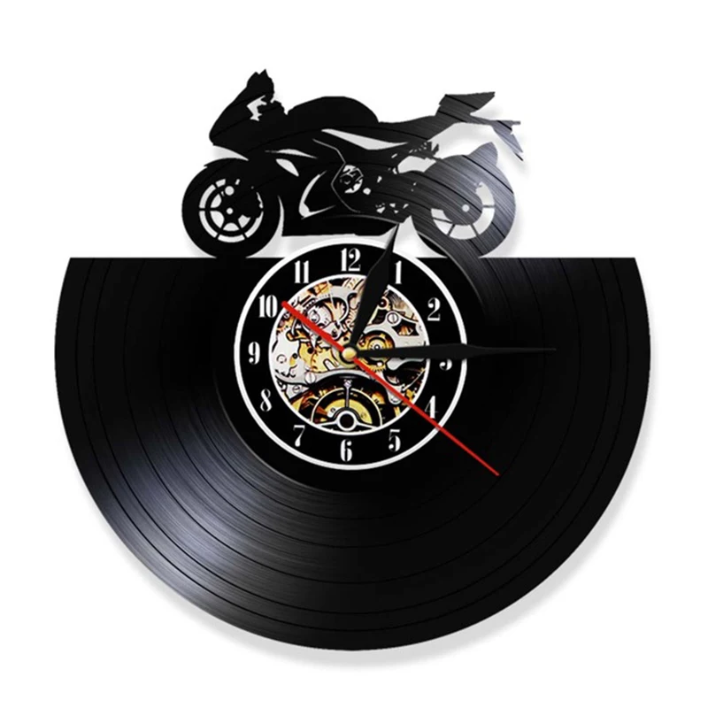 

Japanese Motorbike Vinyl Record Wall Clock Retro Home Decor Motorcycle Modern Wall Art Clock Watch Gift For Motorcycle Fans