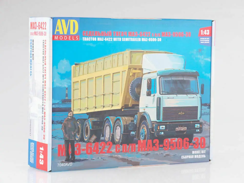 

AVD модели 1/43 трактор МАЗ 6422 с полуприцепом МАЗ 9506-30 сборка литая модель комплект 7040AVD для коллекции подарок