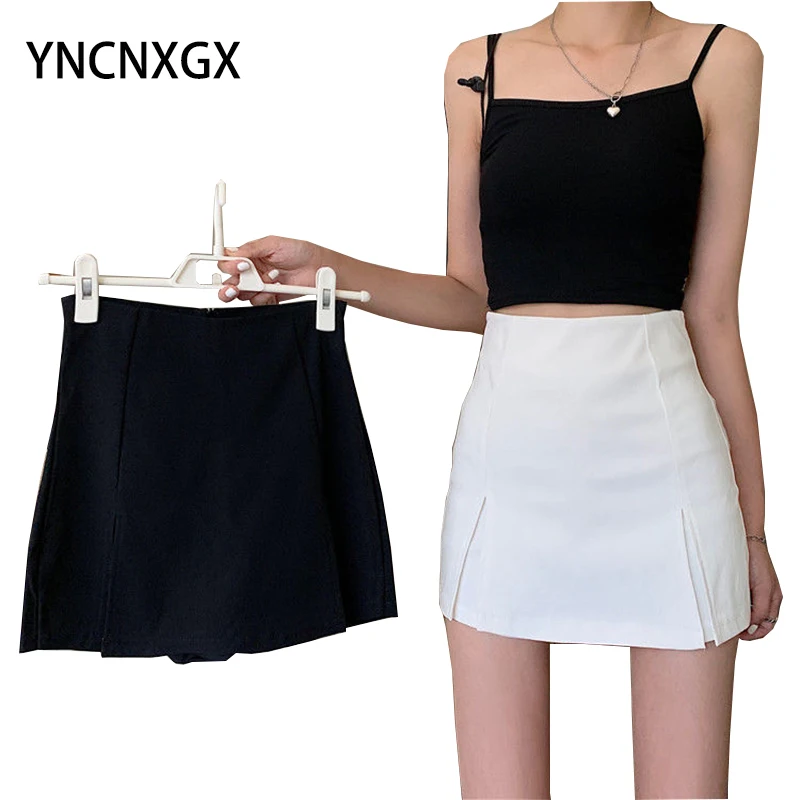 

White Half Skirt Summer Fashion High Waist Tight Hip Skirt A-line Skirt Fashion High-waisted Women's Skirt