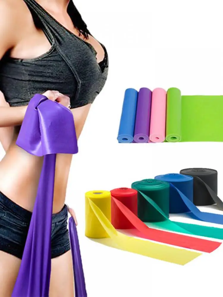 

Yoga Pilates Stretch Resistance Band Latex Elastic Stretch Tension Band Exercise Fitness Rubber Belt Bodybuilding Gym Equipment