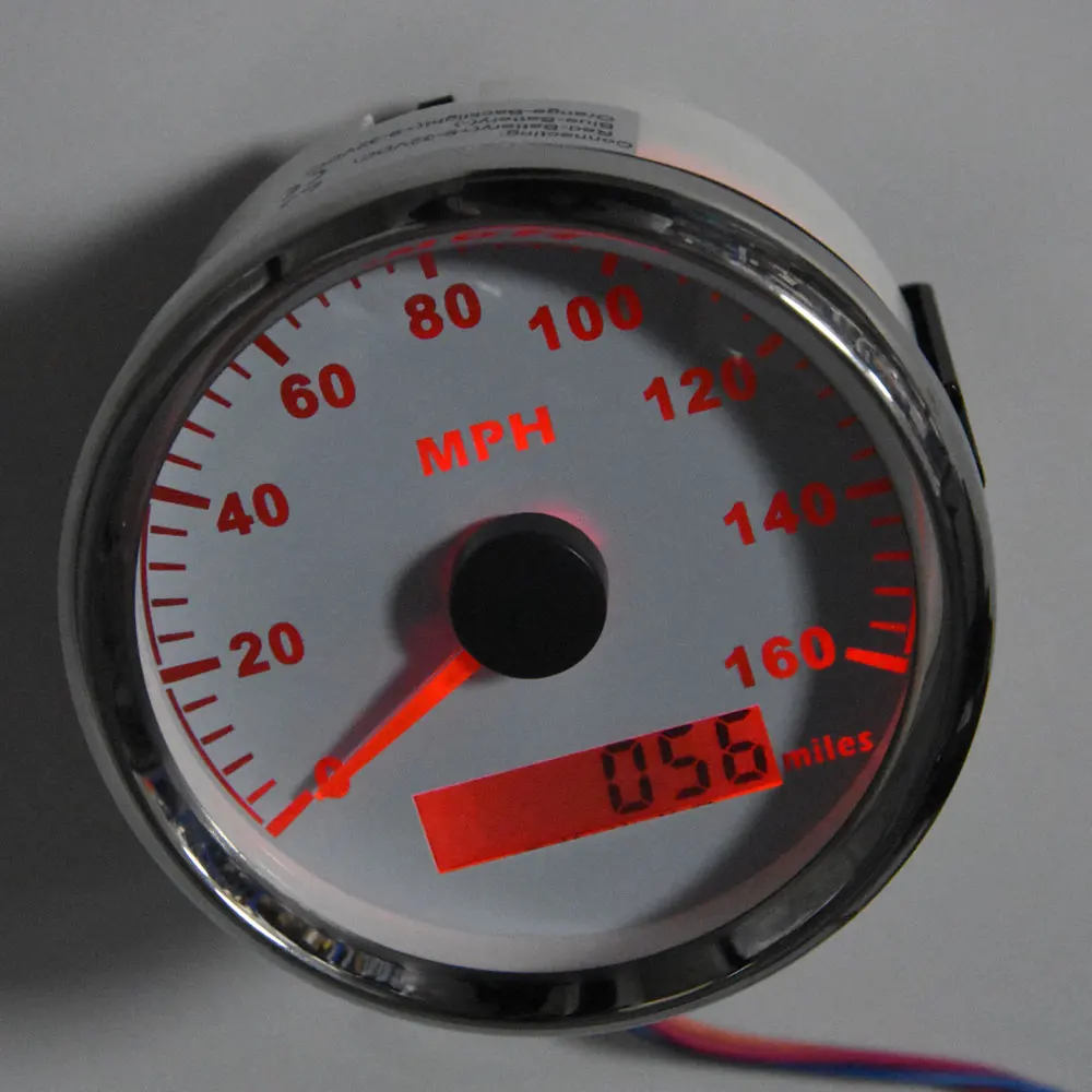 

85mm White GPS Speedometer Gauge Waterproof Speed Gauge 160MPH for Car Truck Motorcycle Boat Digital GPS Speedometer Odometer