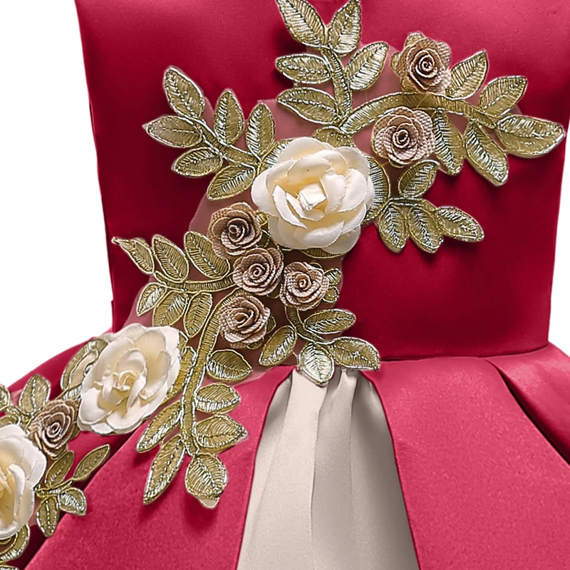 Новинка детская одежда платье принцессы для девочек без рукавов с вышивкой и