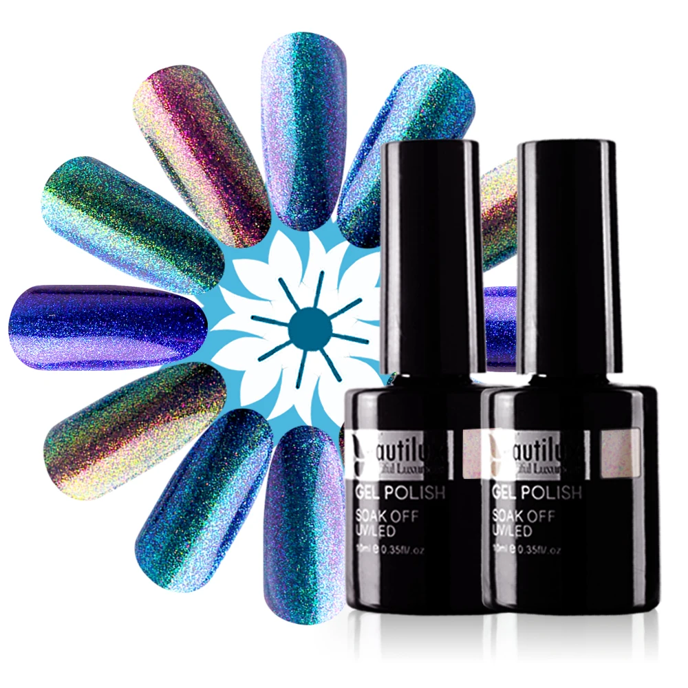 Beautilux 1pc Clear Crystal Chameleon Dust Powder Glitter UV LED Gel Nail Polish Soak Off Gels Lacquer Nails Varnish Enamel 10ml | Красота и