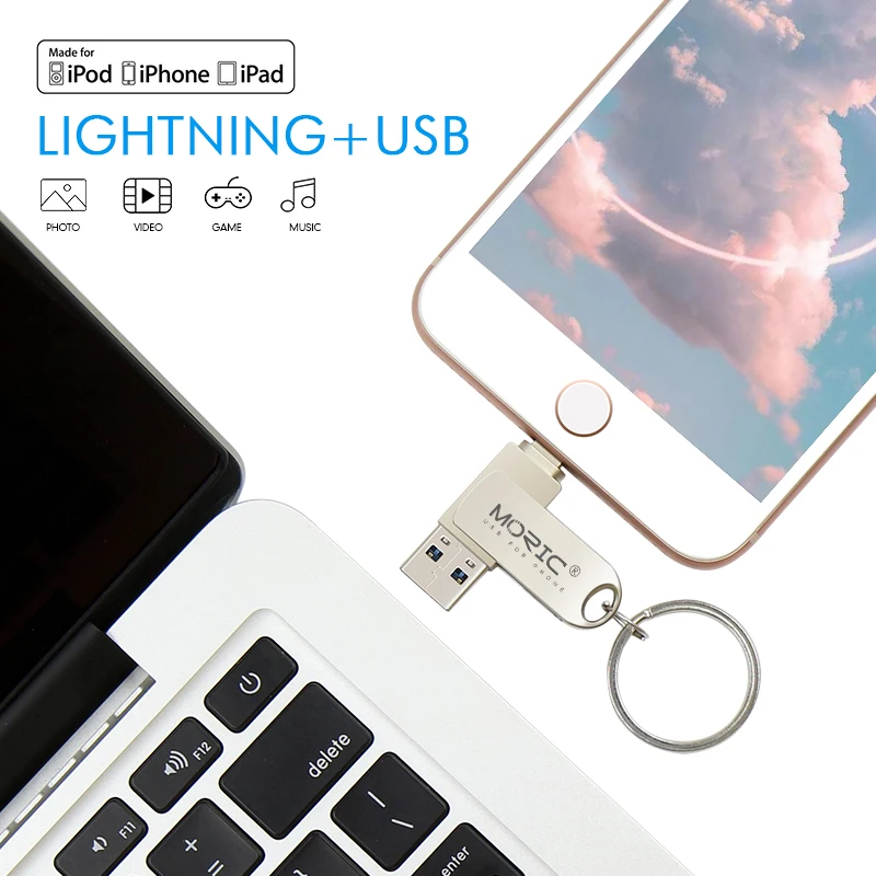 

2 in 1 USB Flash Drive Pen Drive 32gb 64gb 128gb Lightning USB Memory Stick For iPhone X 8 7 6 Plus 6S 5S usb drive
