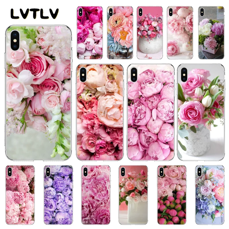LVTLV элегантный розовый фиолетовый пион на вазе чехол для телефона iPhone 11 pro XS MAX 8 7 6