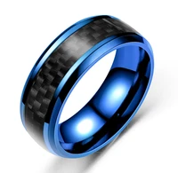 titanium steel black carbon fiber rings fashion ring anel masculino mens cool jewelry